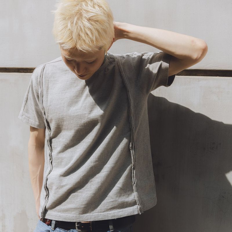Fiddlehead half T-shirts / Melange gray