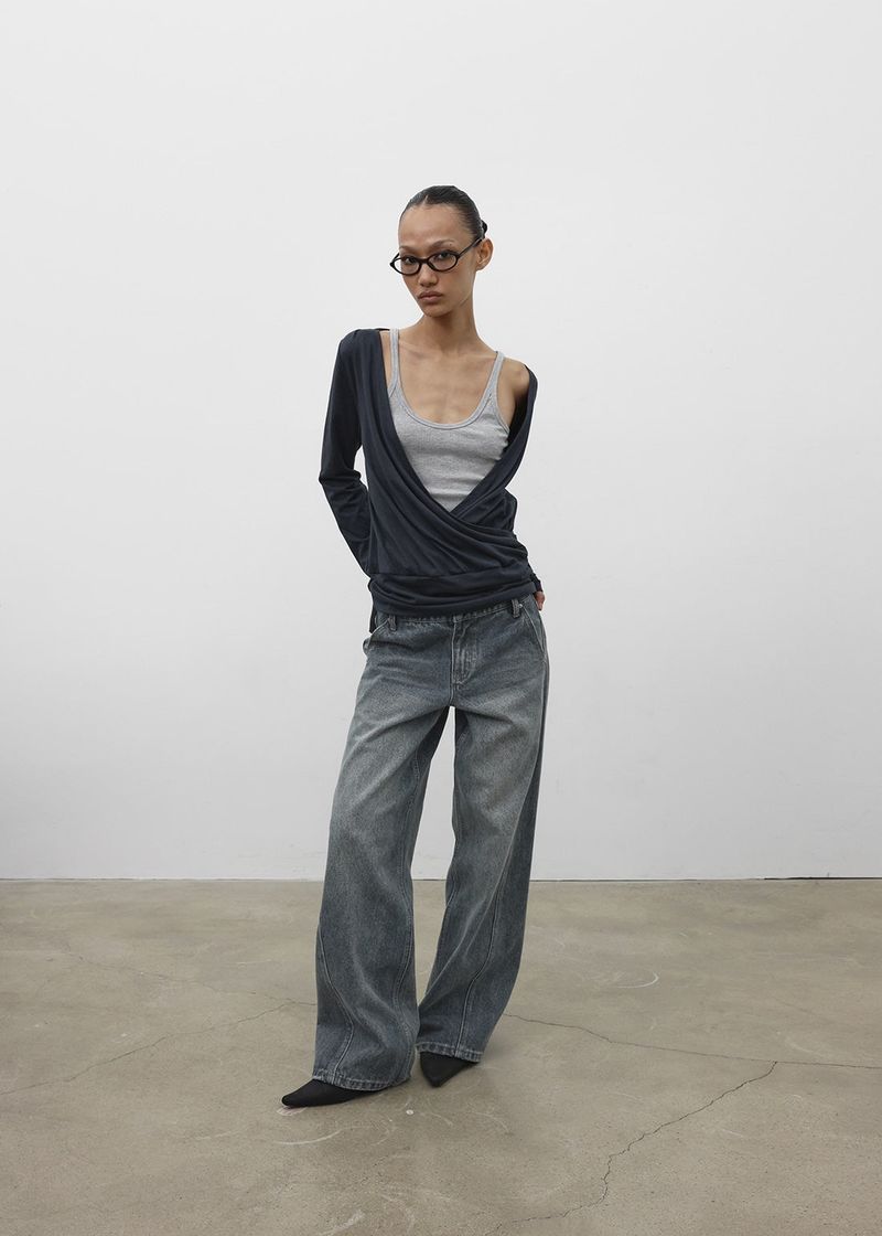 [MADE] Tecon Cutout Wide Denim Pants