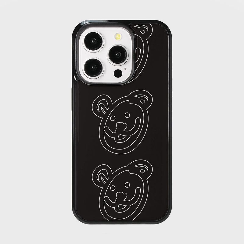 murmursroom（マーマーズルーム）の「bigmurmurbears glass bumper case (glossy / black)（Smartphone Accessories）」