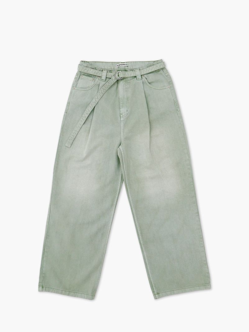 ALARM ONE TUCK BELTED DYEING PANTS MINT_MAN