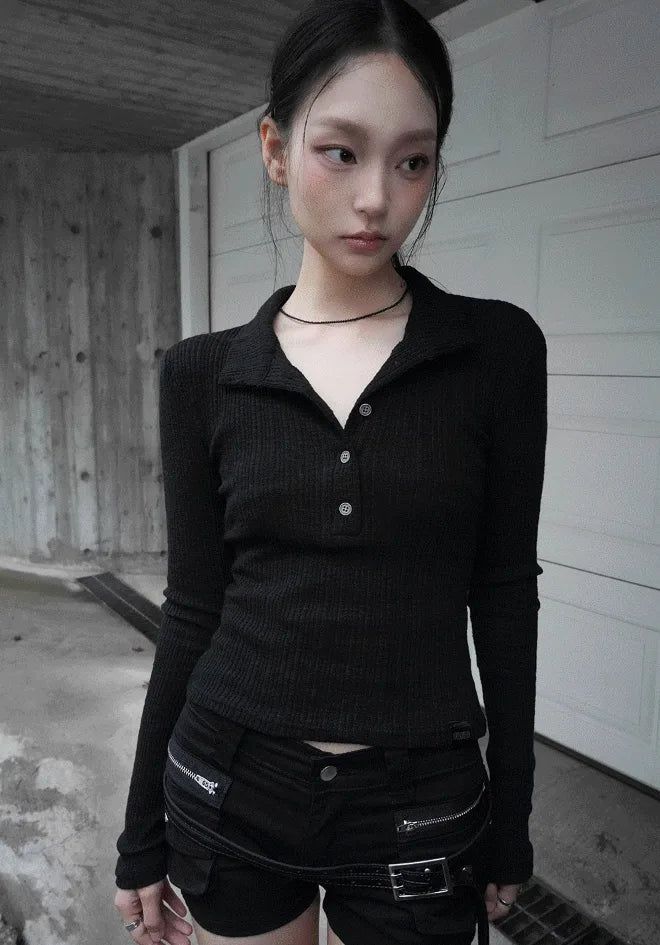 hatsukoshi（ハツコシ）の「26FW★ SLIM SHORT KNIT HENLEY TOP（Tops）」
