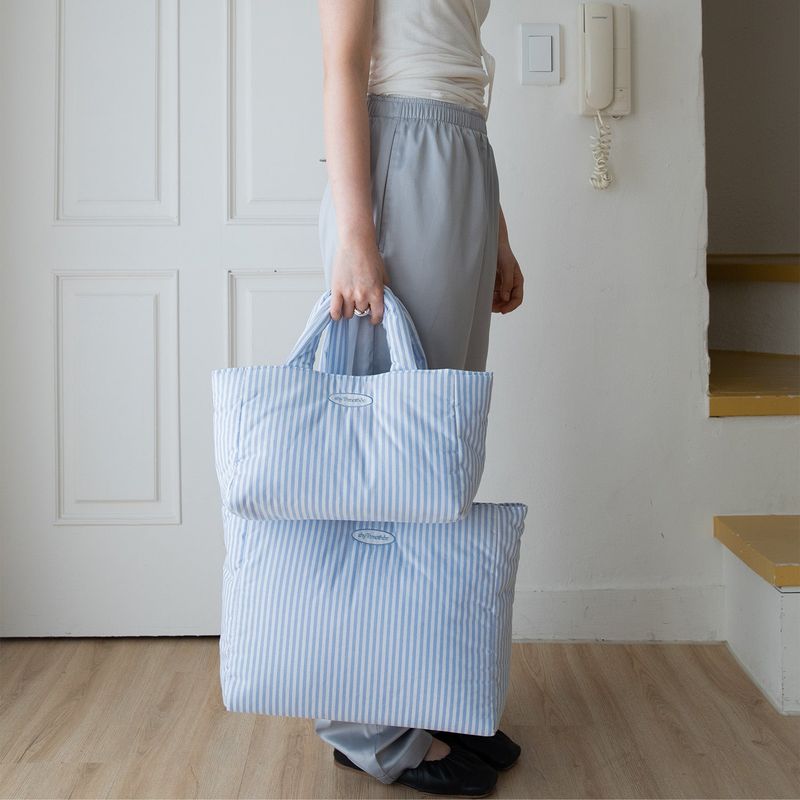 stripe padded bag - blue