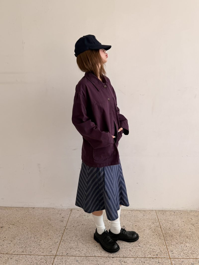 zigzag pattern midi skirt