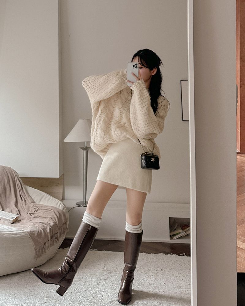 Hairy Wool Mini Skirt