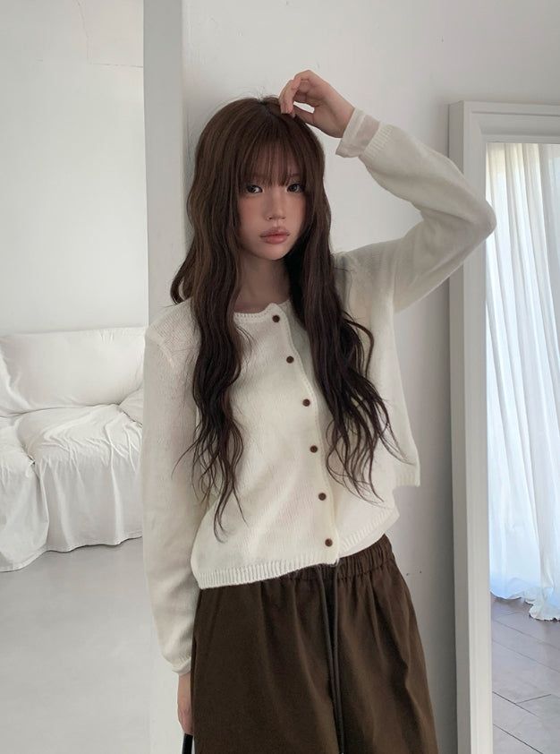 Madi Wool Soft Button Knit Cardigan