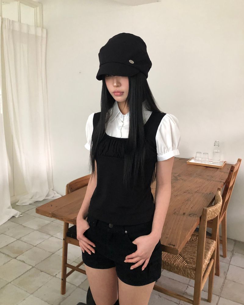 Yoki Bustier Short Sleeve Shirt