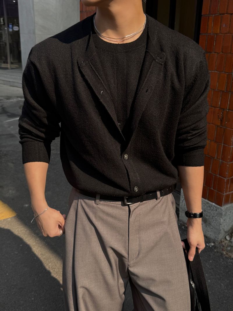Doom knit layered cardigan