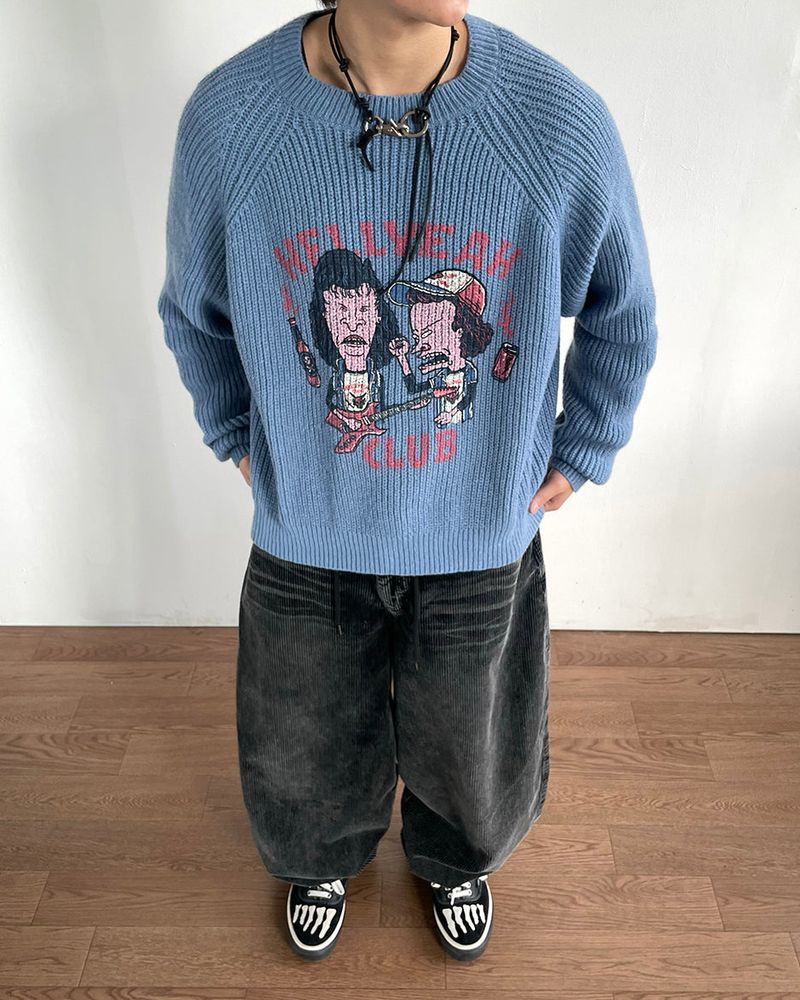 Zimb Printed Crack Knit