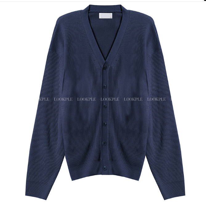 Gobay loose fit ribbed knit cardigan