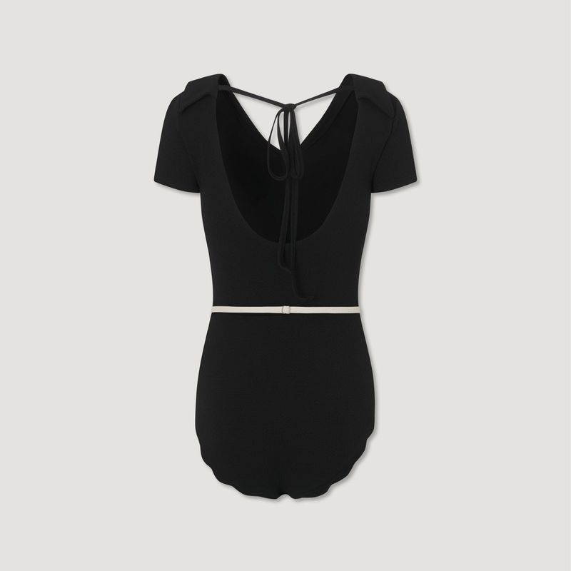 Retro Collar Belted One-piece