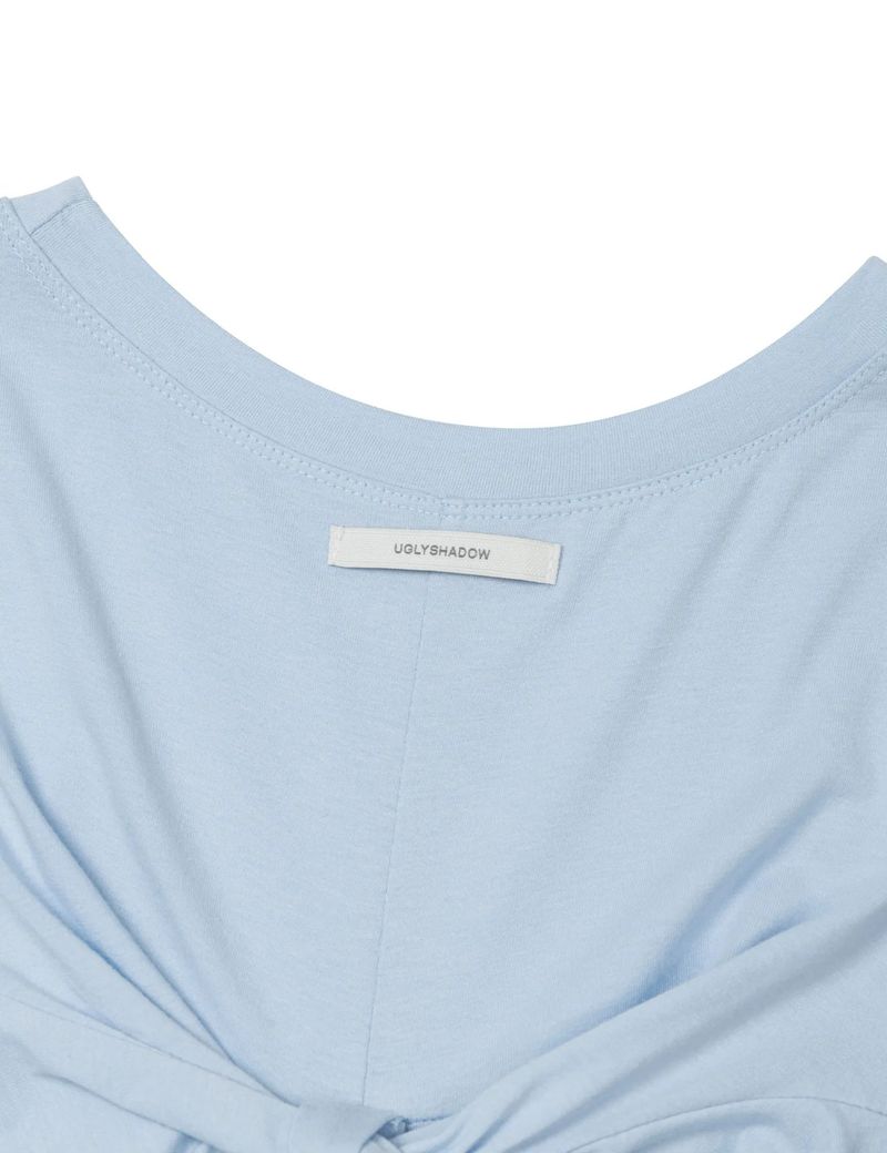 BACK RIBBON T-SHIRT(CHARCOAL BLUE)