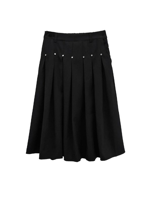Er Rivet Pintuck Midi Skirt