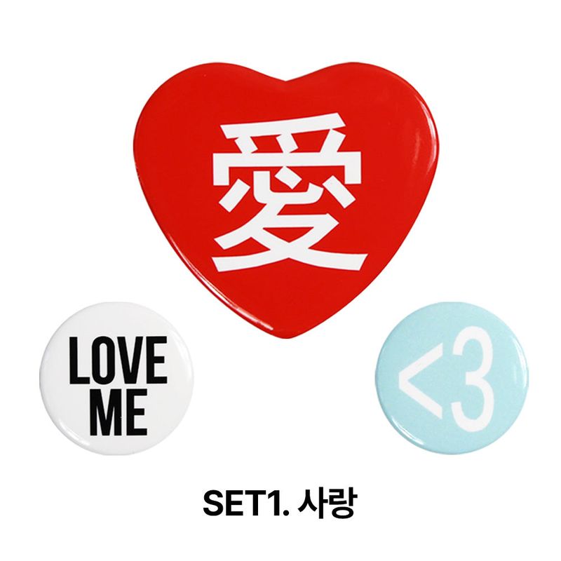 bipi（ビピ）の「ラブ&ラック ピンボタン / SET1. LOVE（アクセサリー）」
