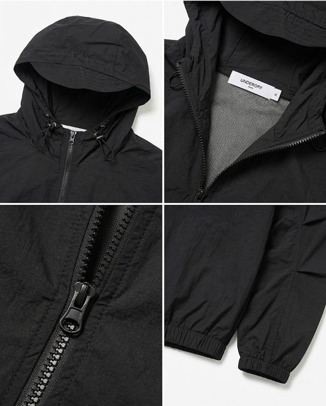 Crop Banding Light Windbreaker Black