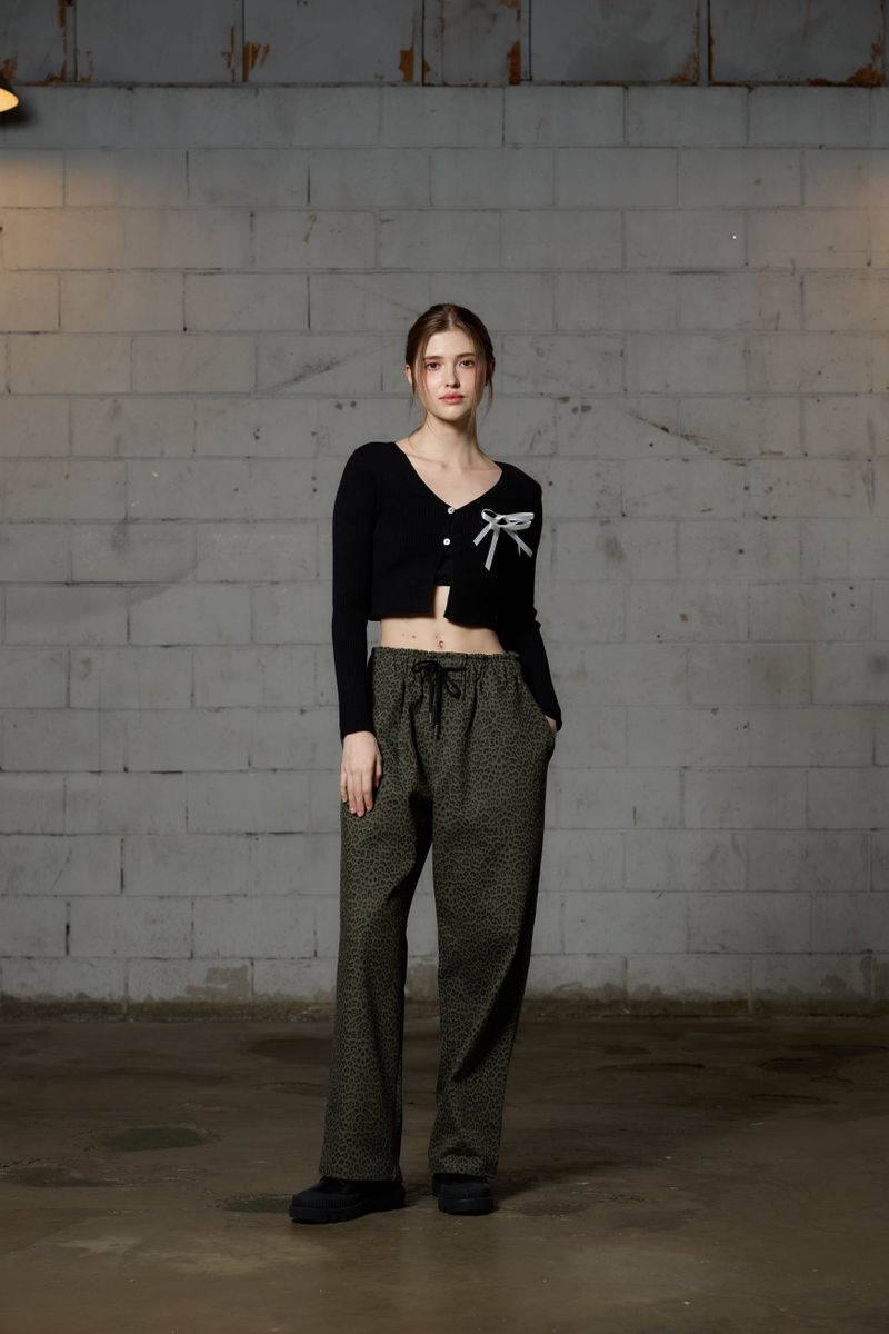 LEOPARD WIDE PANTS / KHAKI