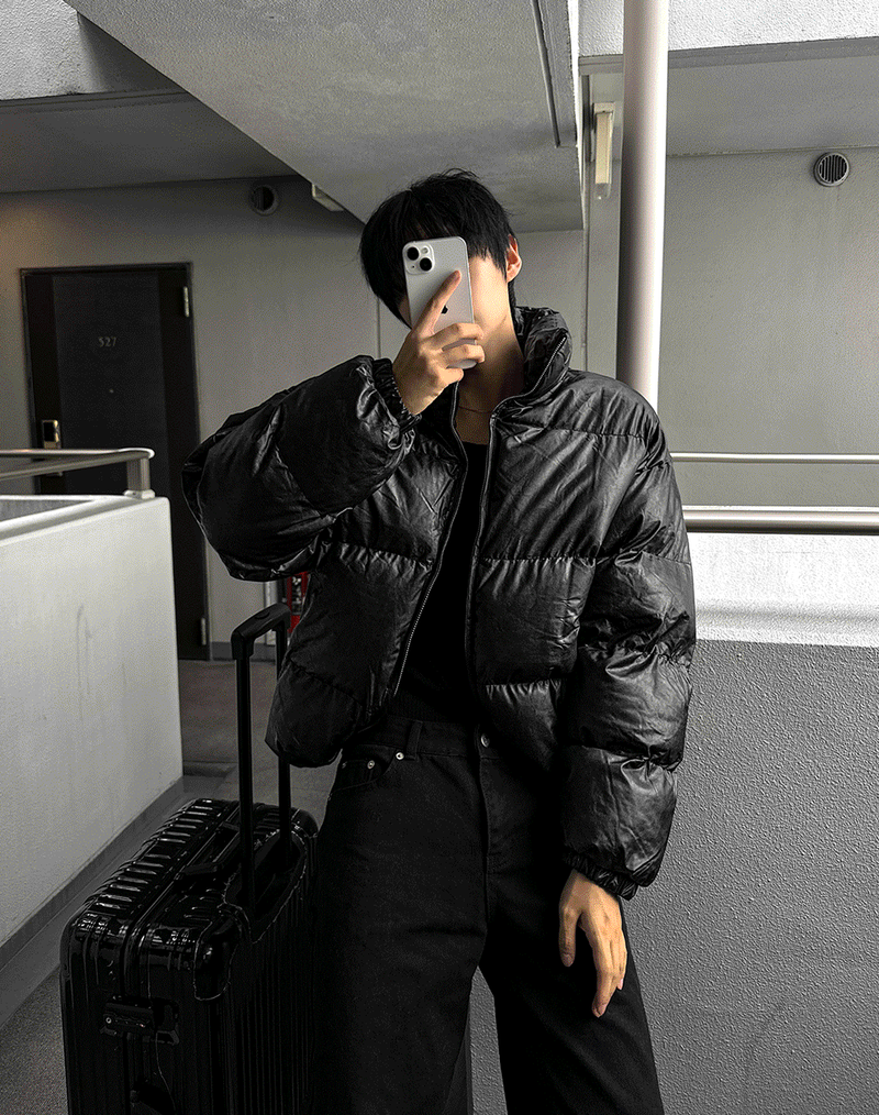 Leather black padded