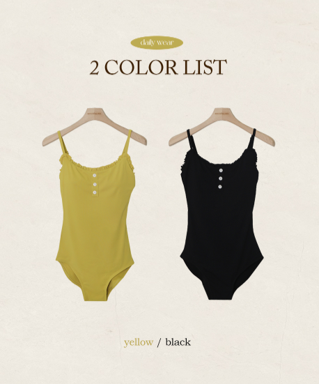 Monoring Frill Button Monokini (2color)