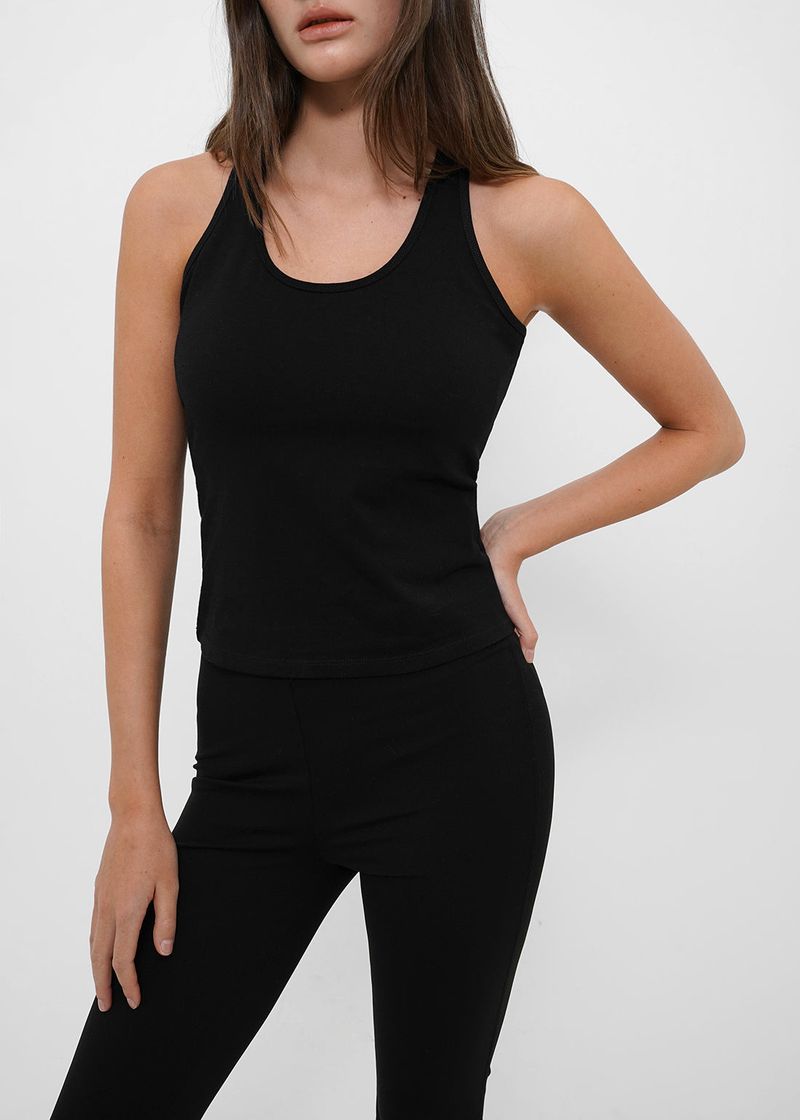 [B-BASIC] Basic Cotton Span Mango Halter Neck Sleeveless (Built-in Cap)