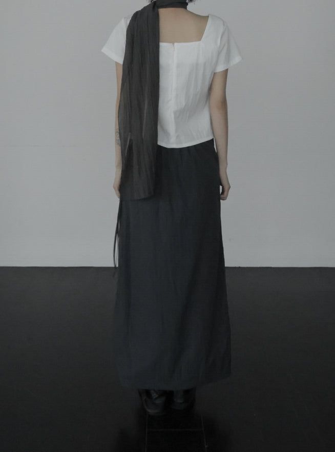 Lear Square Shirring Blouse