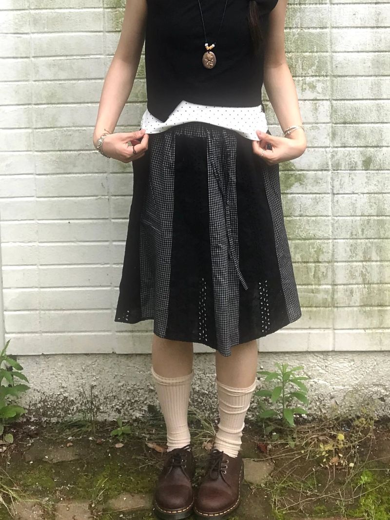 hoyo lace layered skirt
