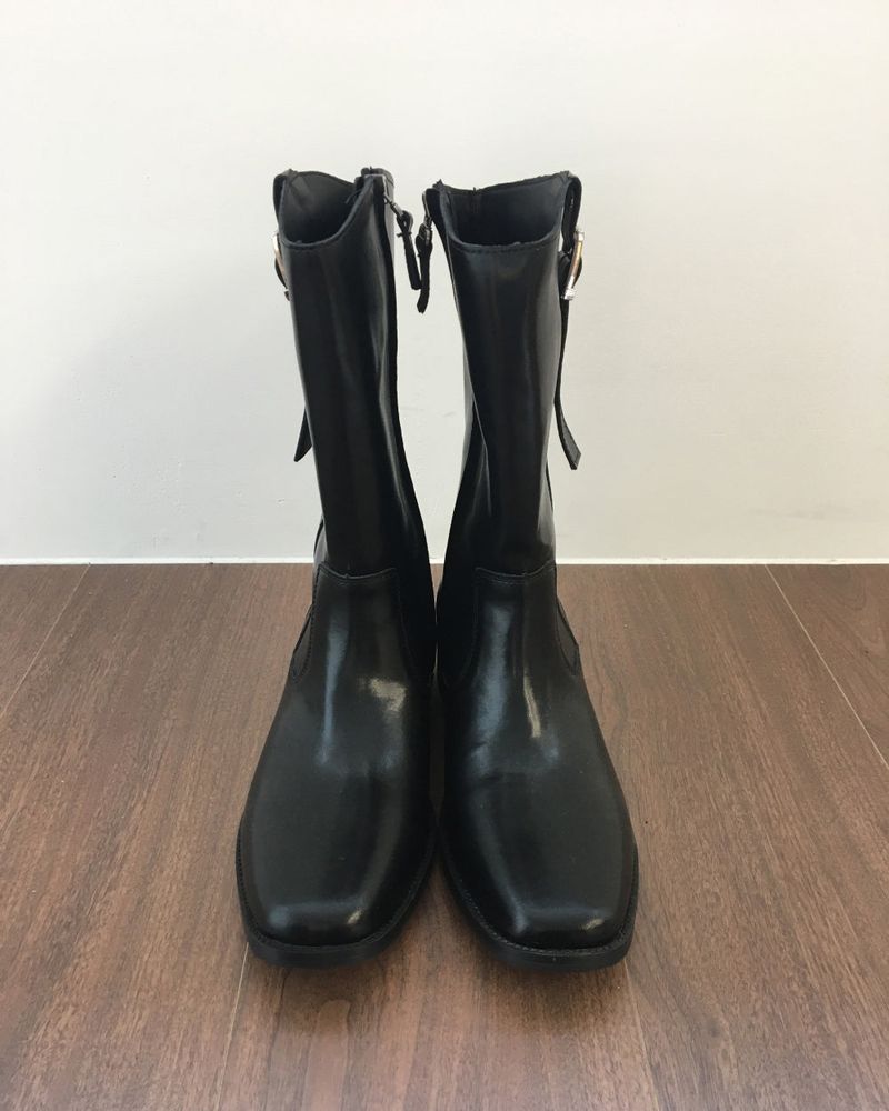 Square toe buckle boots (3color)
