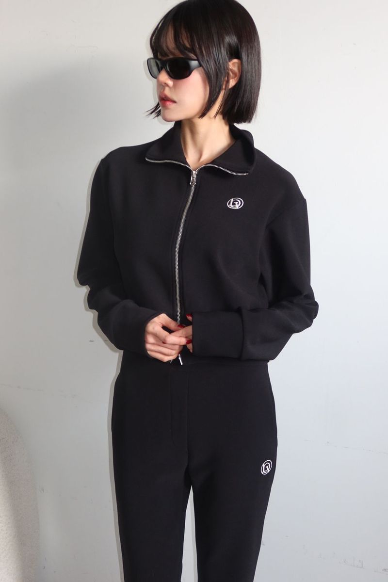 TWO-WAY FLEECE ZIP-UP_BLACK
