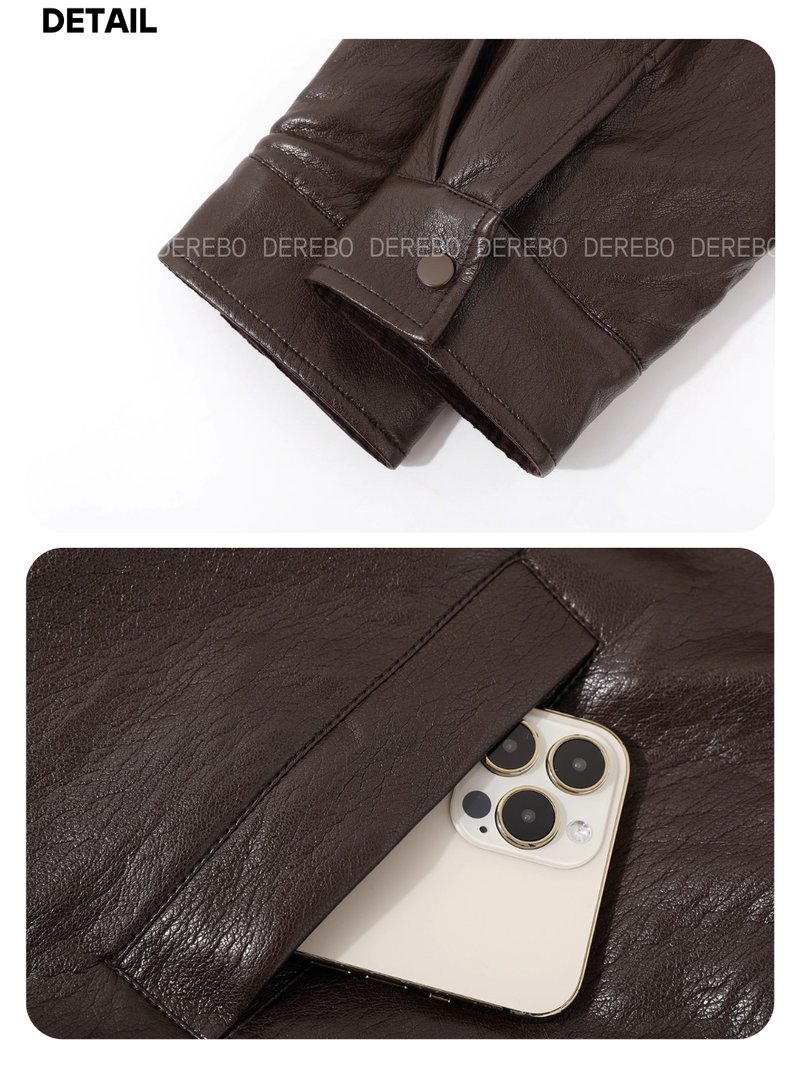 Heritage Quilting Half Leather Coat Jacket