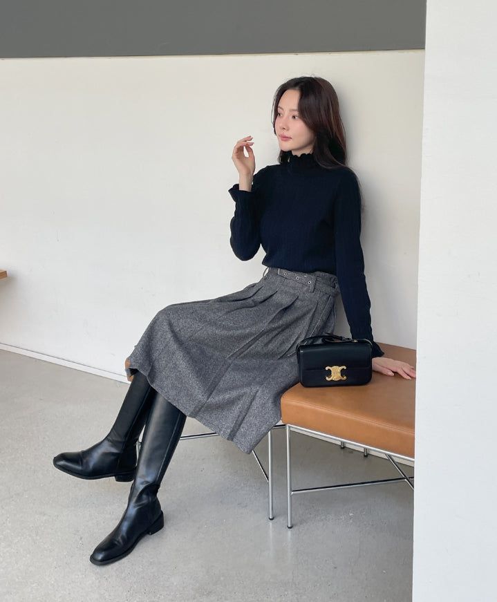 Seca Smoke Brushed Lace Polar Knit
