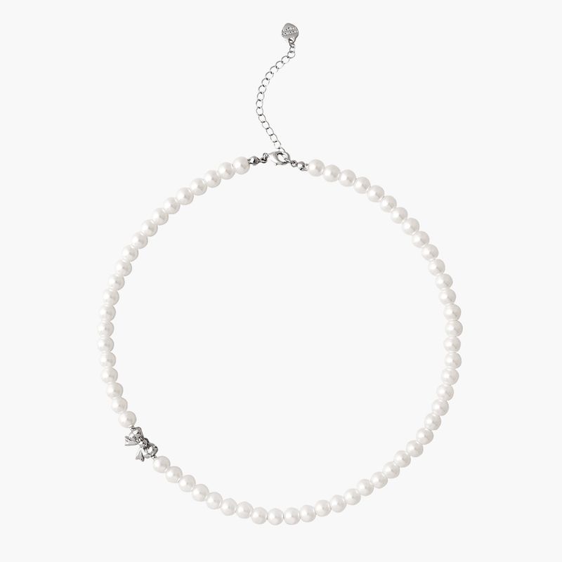 SHA RIBBON PEARL NECKLACE