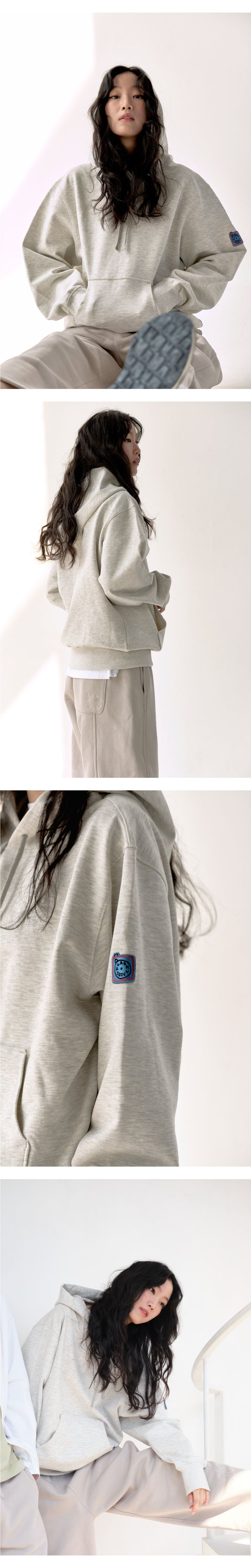 ALARM OVERFIT HOODIE OATMEAL GRAY_UNISEX