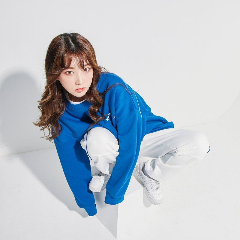 Oversize Back Line Sweat shirt Blue