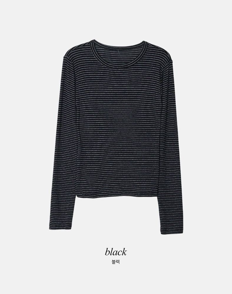 DN Border Round Slim Warm T-shirt (5color)