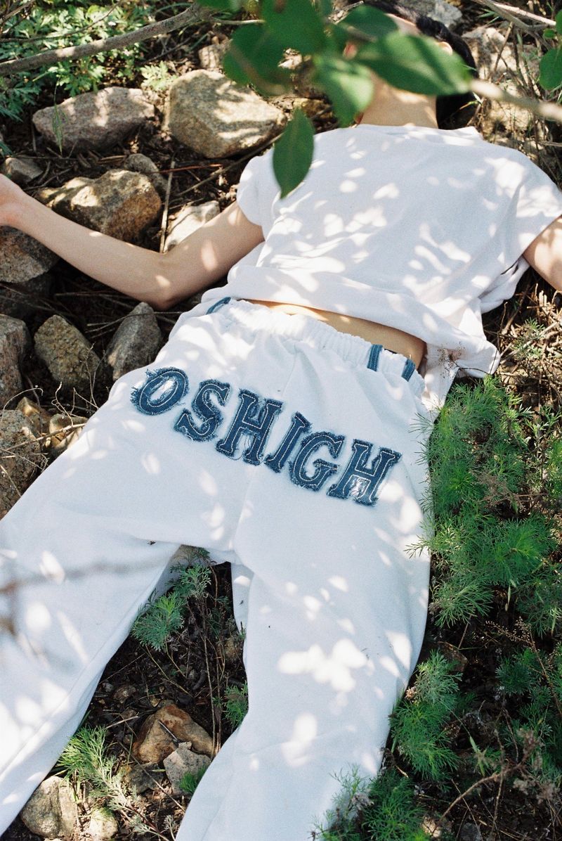 Denim Mix Jogger (White)