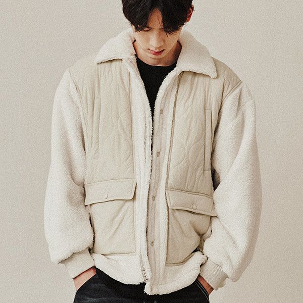 ROMANTIC CROWN（ロマンティッククラウン）の「SHOULDER QUILTING JACKET_OATMEAL（Jackets/Outerwear）」