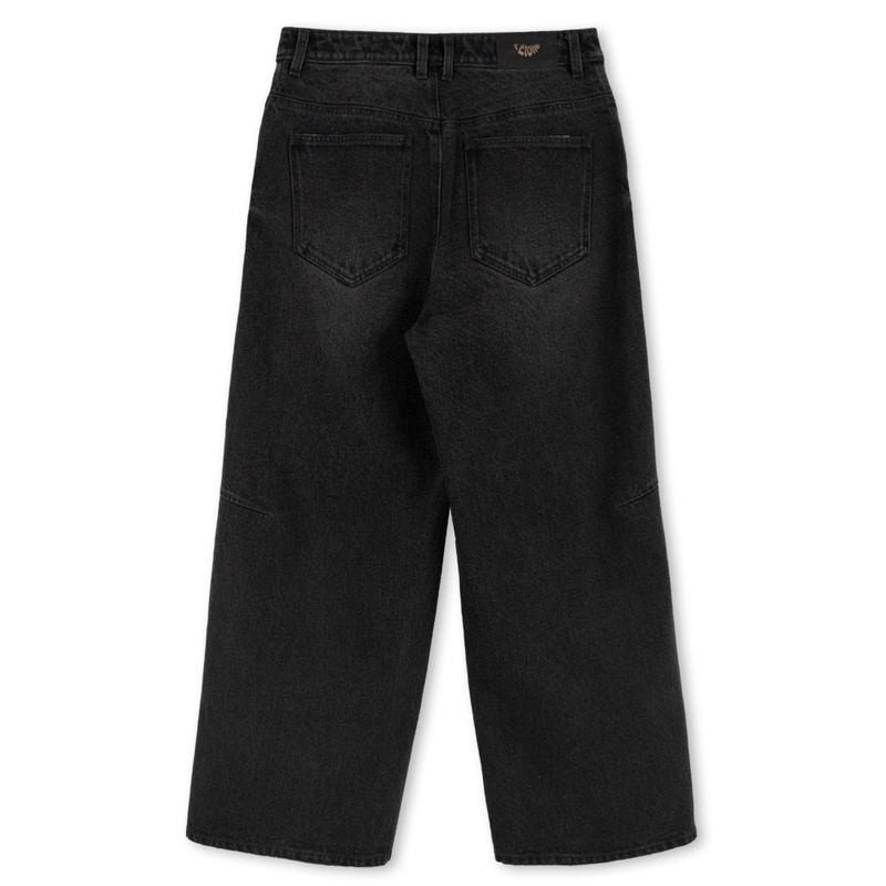 BLACK DENIM WIDE JEANS