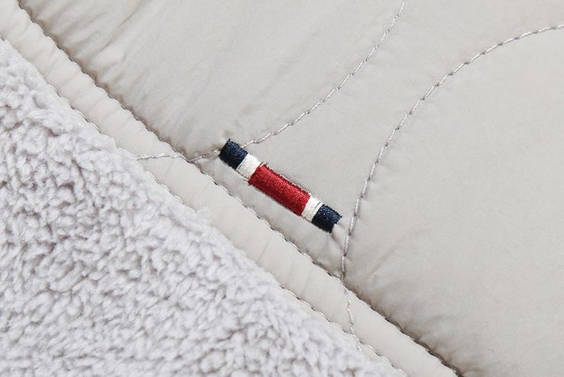 SHOULDER QUILTING JACKET_LIGHT GREY