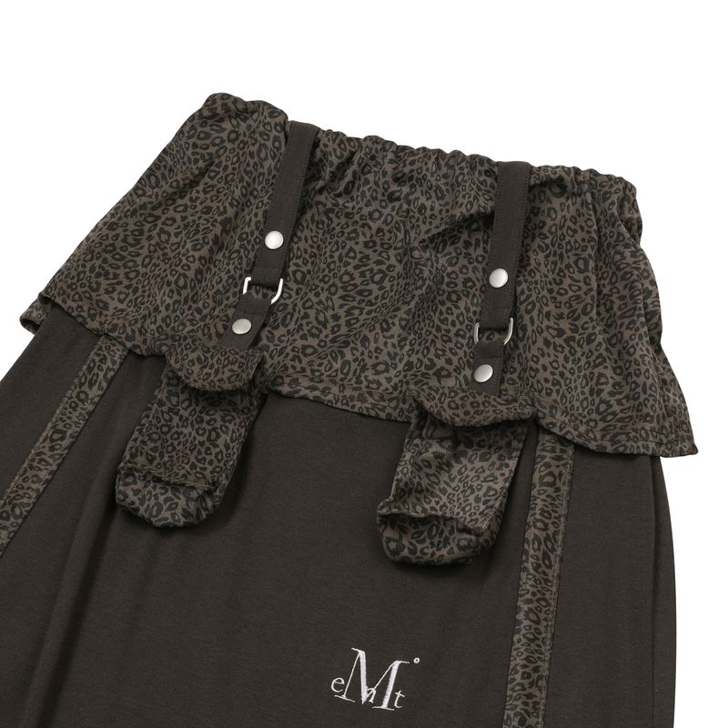 AESIR LEOPARD BELTED POCKET LONG SKIRT