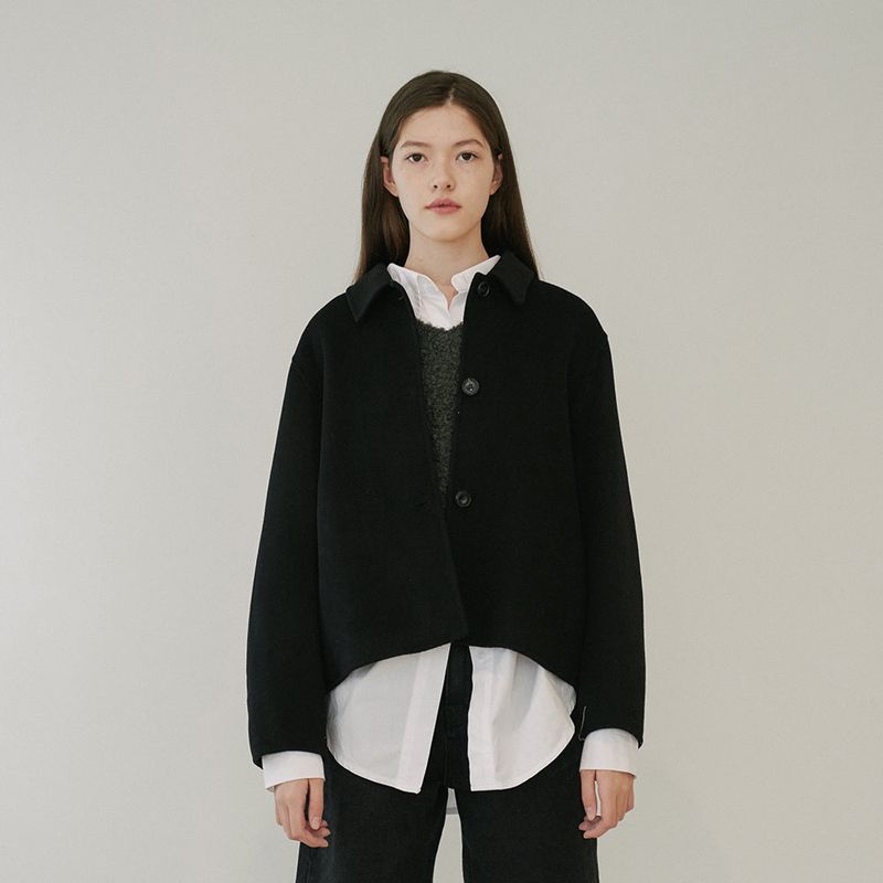 HANDMADE CROPPED JACKET (BLACK)