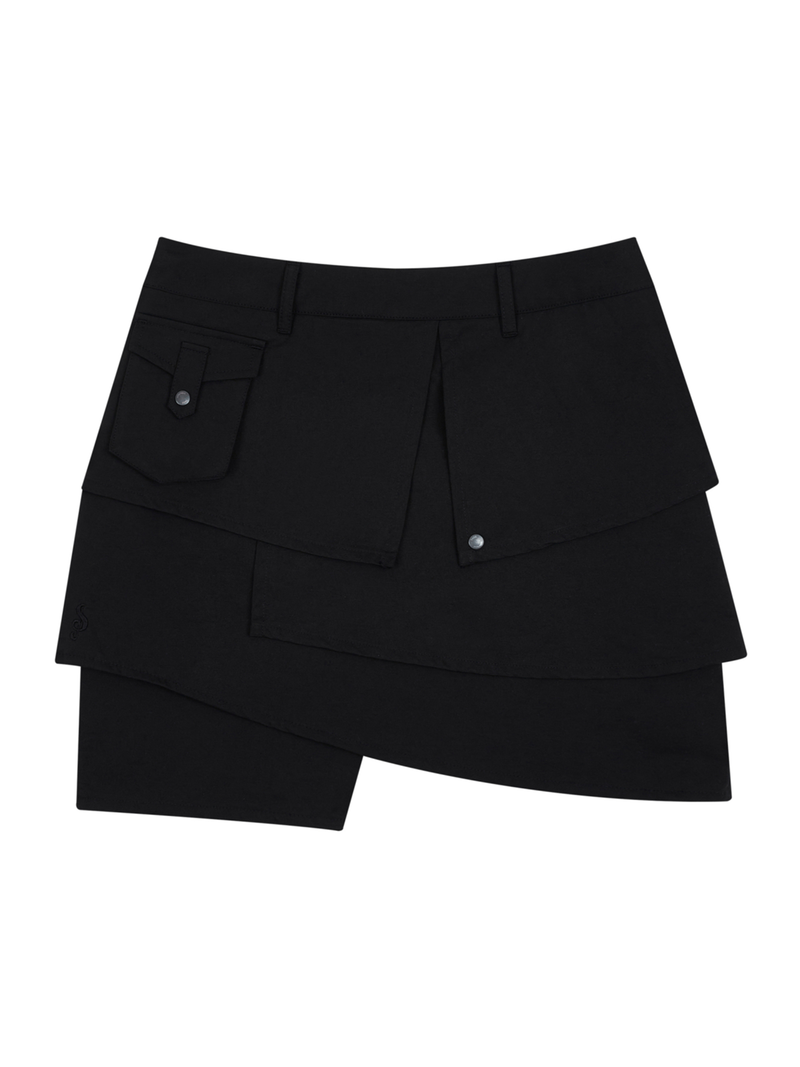 S CLEF WRAP SKIRT PANTS (BLACK)