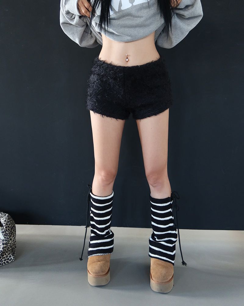 woolen fur shorts