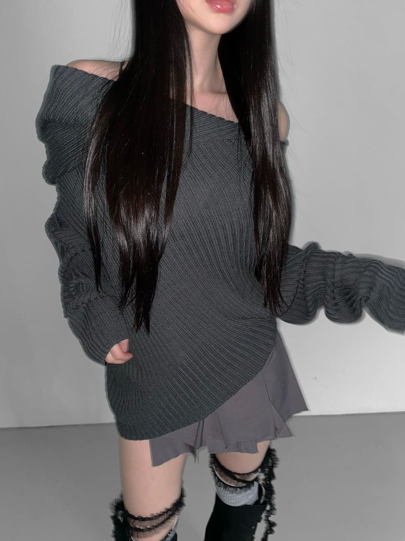 multi off shoulder kint(3 color)
