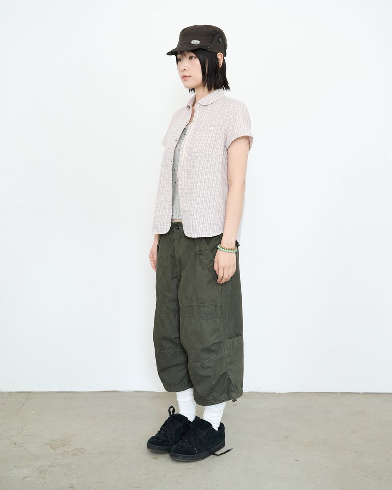 Round Collar Archive Check Shirt