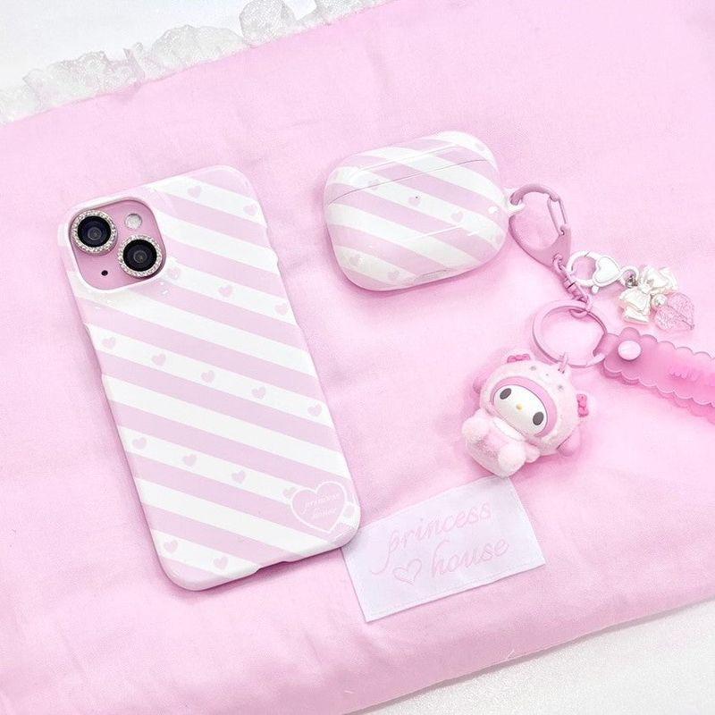 Candy stripe earphones case