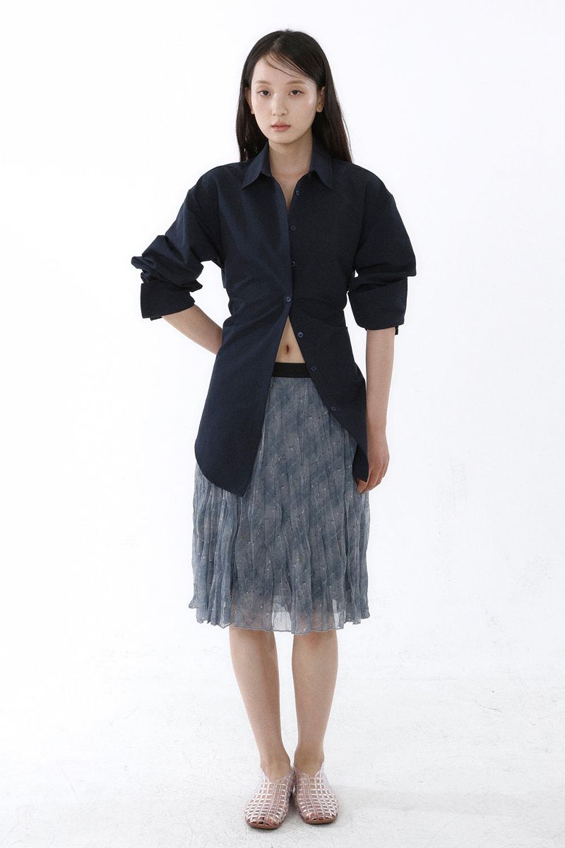 BACKLESS SHIRT_NAVY