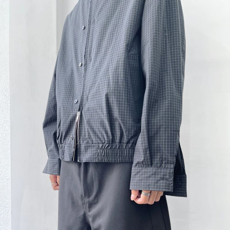 チェックド ジップ シャツ ジャケット