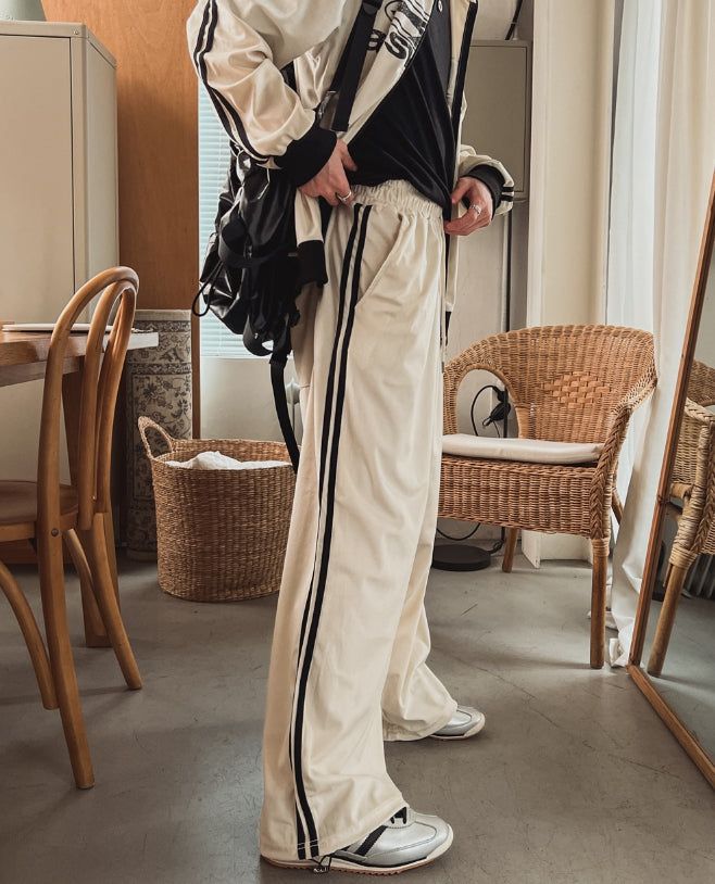 Spell velour track string pants
