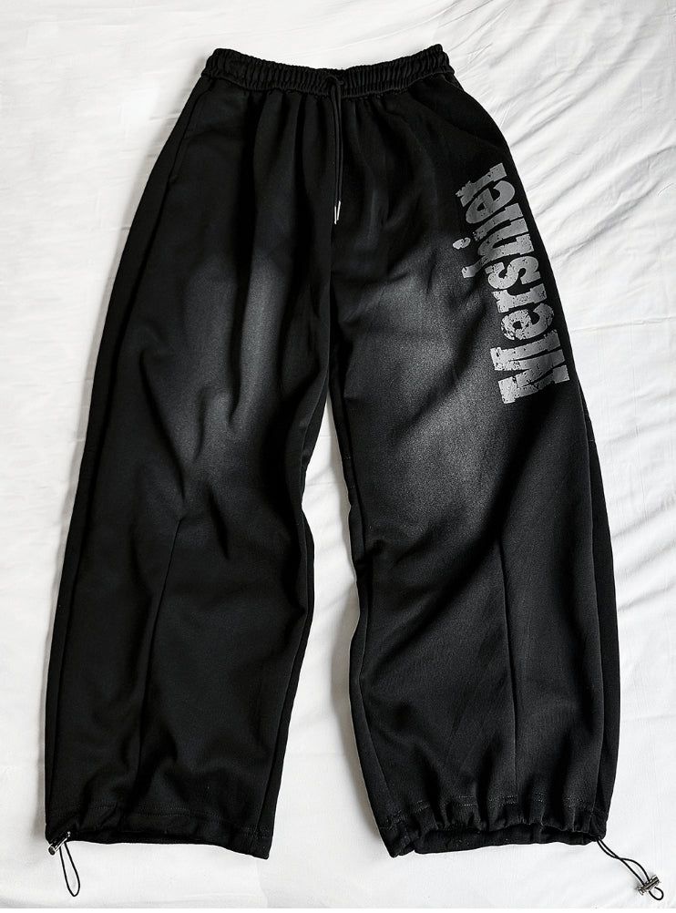 Dark gray dust washing pants