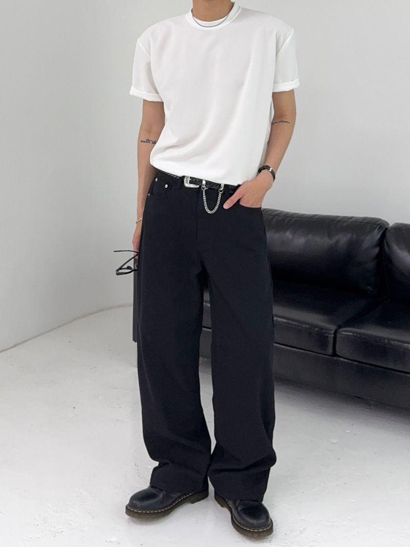 RO Relaxed Semi-Wide Cotton Pants (2C)