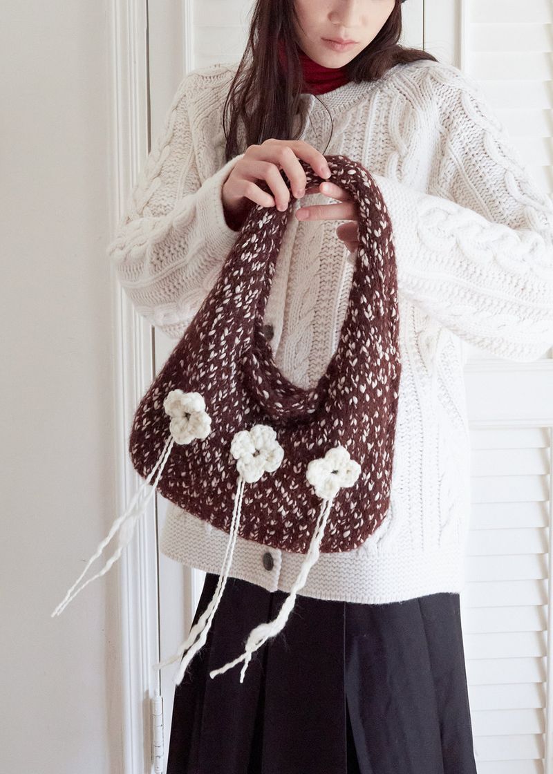 Clover Knit Bag - Brown