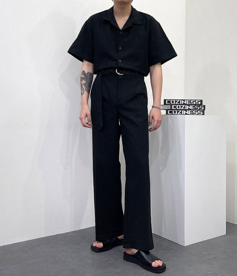RO linen wide jumpsuit (3 colors)